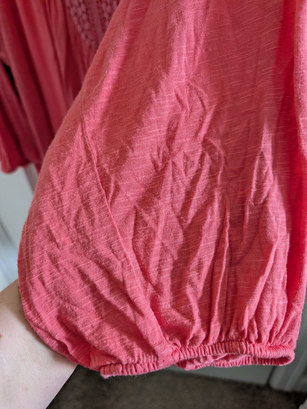 Apt. 9 Coral Pink Crochet-Trim Peasant Blouse - Picture 6 of 13
